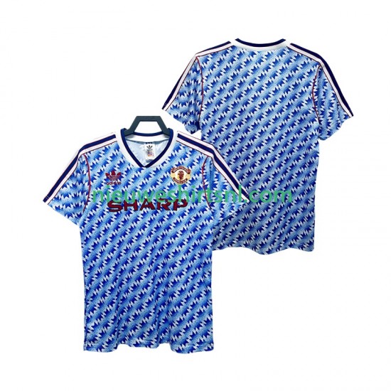 Manchester United Heren Shirt met Bedrukking 1990 1992 Retro Uit Korte Mouw