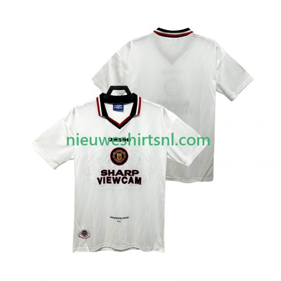 Manchester United Heren Shirt met Bedrukking 1996 1997 Retro Uit Korte Mouw