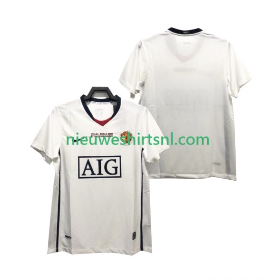 Manchester United Heren Shirt met Bedrukking Champions League 2009 Retro Uit 2008 Korte Mouw