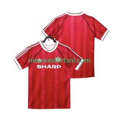 Manchester United Heren Shirt met Bedrukking 1990 1992 Retro Thuis Korte Mouw