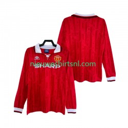 Manchester United Heren Shirt met Bedrukking 1992 Retro Thuis 1994 Lange Mouw