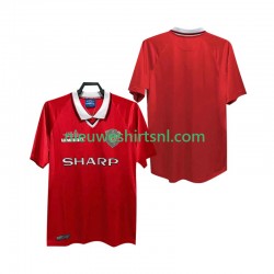 Manchester United Heren Shirt met Bedrukking 2000 Retro Thuis 1999 Korte Mouw