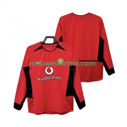 Manchester United Heren Shirt met Bedrukking Retro Thuis 2004 2002 Lange Mouw