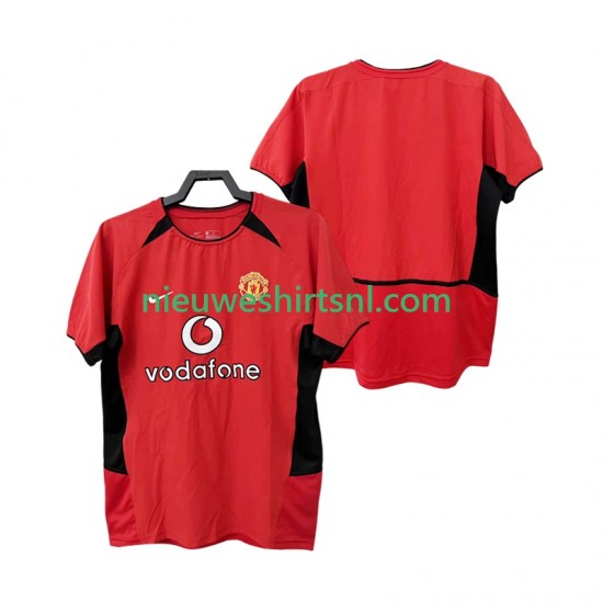 Manchester United Heren Shirt met Bedrukking Retro Thuis 2004 2002 Korte Mouw