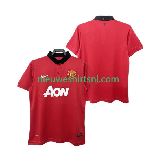 Manchester United Heren Shirt met Bedrukking 2013 2014 Retro Thuis Korte Mouw