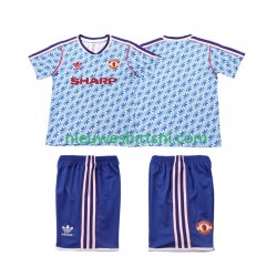 Manchester United Kind Shirt met Bedrukking 1990 1992 Retro Uit Korte Mouw
