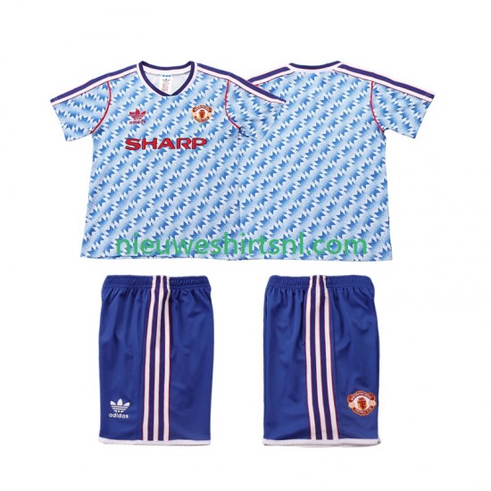 Manchester United Kind Shirt met Bedrukking 1990 1992 Retro Uit Korte Mouw