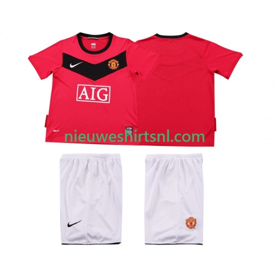 Manchester United Kind Shirt met Bedrukking 2009 Retro Thuis 2010 Korte Mouw