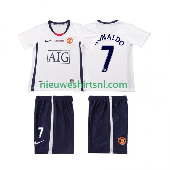 Manchester United Kind Shirt met Bedrukking Ronaldo 7 Champions League 2009 Retro Uit 2008 Korte Mouw