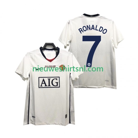 Manchester United Heren Shirt met Bedrukking Ronaldo 7 Champions League 2009 Retro Uit 2008 Korte Mouw