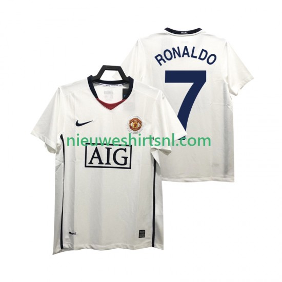 Manchester United Heren Shirt met Bedrukking Ronaldo 7 Premier League 2009 Retro Uit 2008 Korte Mouw