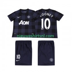 Manchester United Kind Shirt met Bedrukking Rooney 10 2013 2014 Retro Uit Korte Mouw