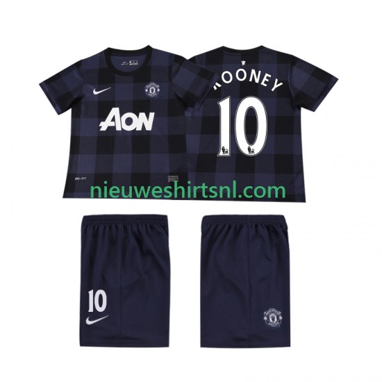 Manchester United Kind Shirt met Bedrukking Rooney 10 2013 2014 Retro Uit Korte Mouw