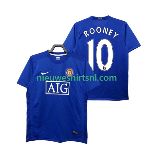 Manchester United Heren Shirt met Bedrukking Rooney 10 2009 Retro Derde 2008 Korte Mouw