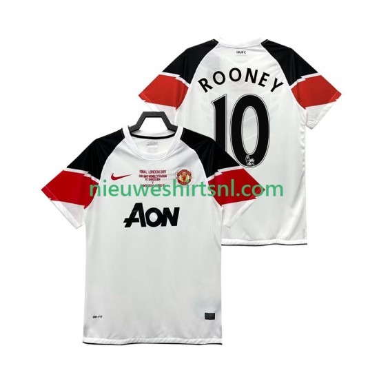 Manchester United Heren Shirt met Bedrukking Rooney 10 Champions League 2012 Retro Derde 2011 Korte Mouw