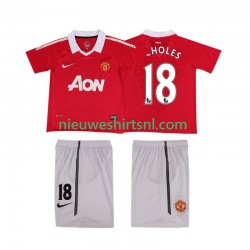 Manchester United Kind Shirt met Bedrukking SCHOLES 18 Retro Thuis 2011 2010 Korte Mouw