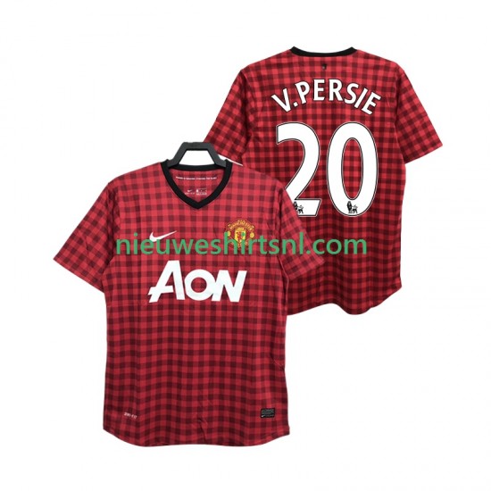 Manchester United Heren Shirt met Bedrukking V PERSIE 20 2012 2013 Retro Thuis Korte Mouw