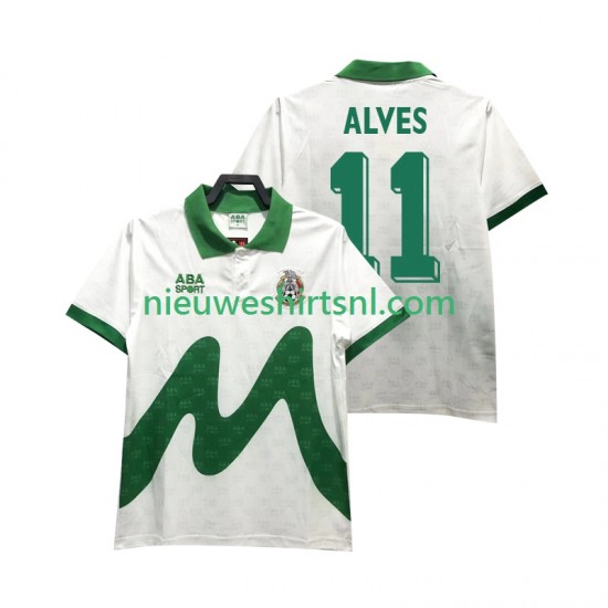 Mexico Heren Shirt met Bedrukking ALVES 11 1995 Retro Uit Korte Mouw