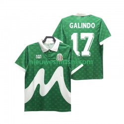 Mexico Heren Shirt met Bedrukking GALINDO 17 1995 Retro Thuis Korte Mouw