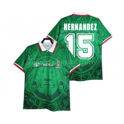 Mexico Heren Shirt met Bedrukking HERNANDEZ 15 1998 Retro Thuis Korte Mouw