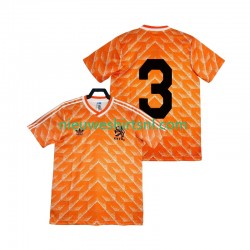 Nederland Heren Shirt met Bedrukking 3 1988 Retro Thuis Korte Mouw