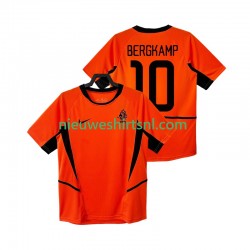 Nederland Heren Shirt met Bedrukking BERGKAMP 10 Retro Thuis 2002 Korte Mouw