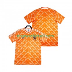 Nederland Heren Shirt met Bedrukking 1988 Retro Thuis Korte Mouw