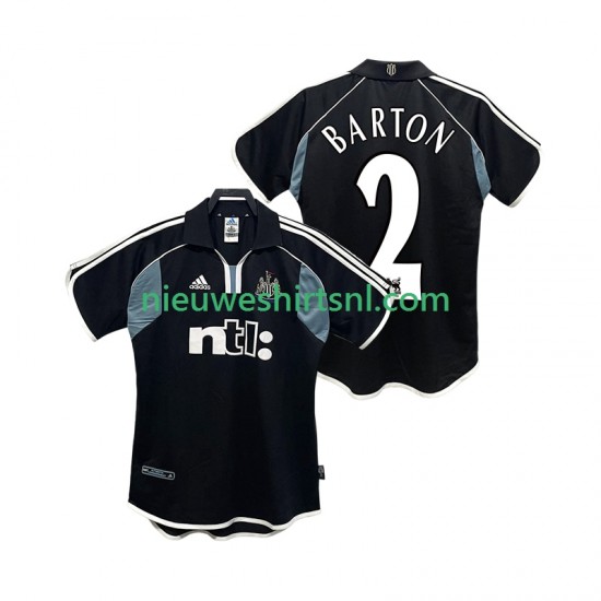 Newcastle United Heren Shirt met Bedrukking BARTON 2 2000 2001 Retro Uit Korte Mouw