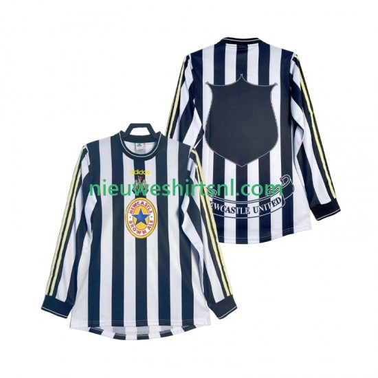 Newcastle United Heren Shirt met Bedrukking 1997 Retro Thuis 1999 Lange Mouw