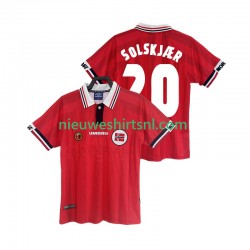 Noorwegen Heren Shirt met Bedrukking SOLSKJAER 20 1998 Retro Thuis Korte Mouw