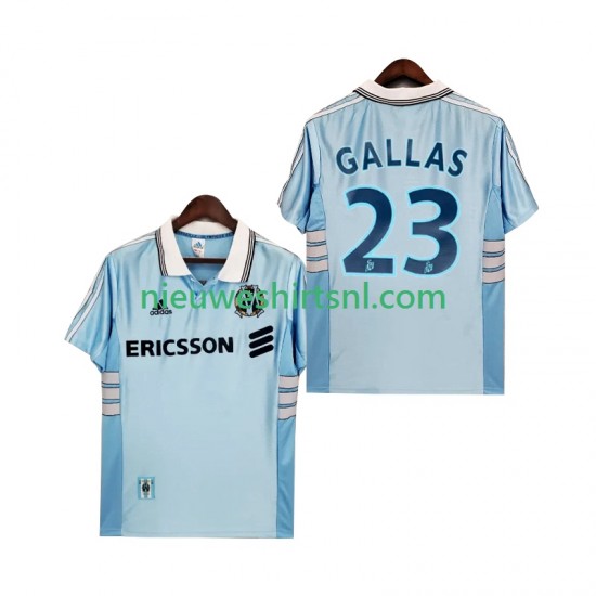 Olympique Marseille Heren Shirt met Bedrukking Gallas 23 1998 Retro Uit 1999 Korte Mouw