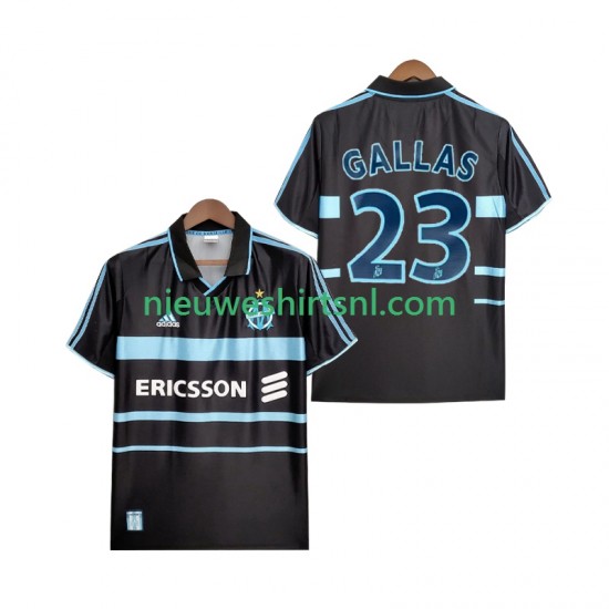 Olympique Marseille Heren Shirt met Bedrukking Gallas 23 2000 Retro Derde 1999 Korte Mouw