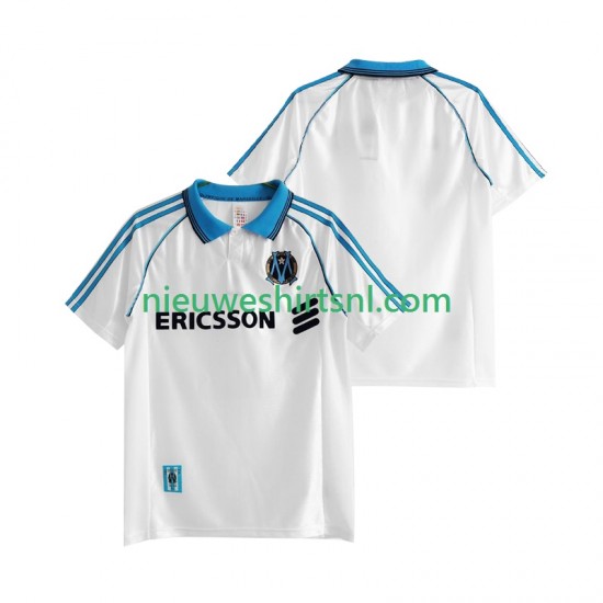 Olympique Marseille Heren Shirt met Bedrukking 1998 Retro Thuis 1999 Korte Mouw