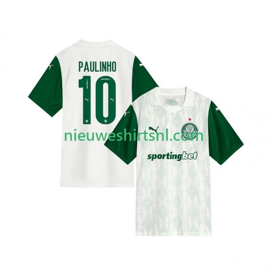 Palmeiras Heren Shirt met Bedrukking Paulinho 10 Uit 2025-2026 Korte Mouw