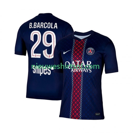 Paris Saint-Germain Heren Shirt met Bedrukking Bradley Barcola 29 Thuis 2025-2026 Korte Mouw
