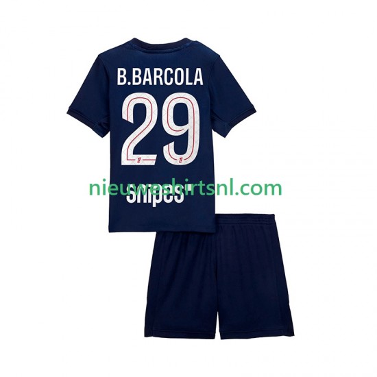 Paris Saint-Germain Kind Shirt met Bedrukking Bradley Barcola 29 Thuis 2025-2026 Korte Mouw