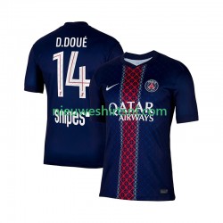 Paris Saint-Germain Heren Shirt met Bedrukking Desire Doue 14 Thuis 2025-2026 Korte Mouw