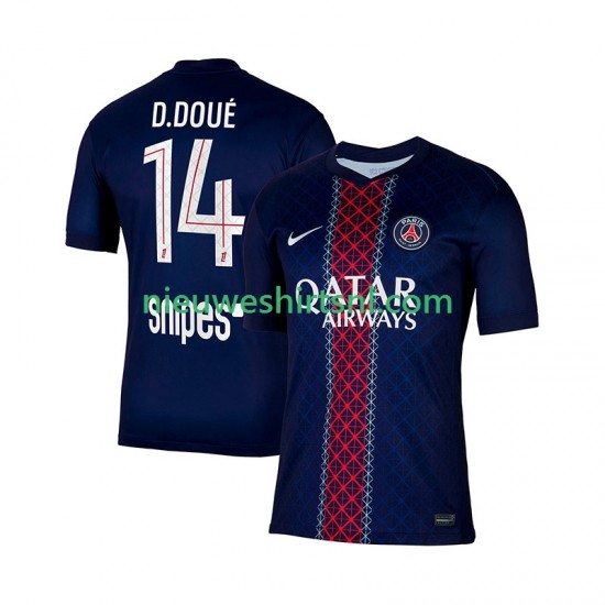 Paris Saint-Germain Heren Shirt met Bedrukking Desire Doue 14 Thuis 2025-2026 Korte Mouw