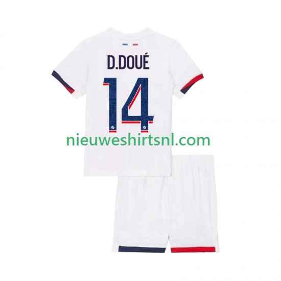 Paris Saint-Germain Kind Shirt met Bedrukking Desire Doue 14 Uit 2025-2026 Korte Mouw