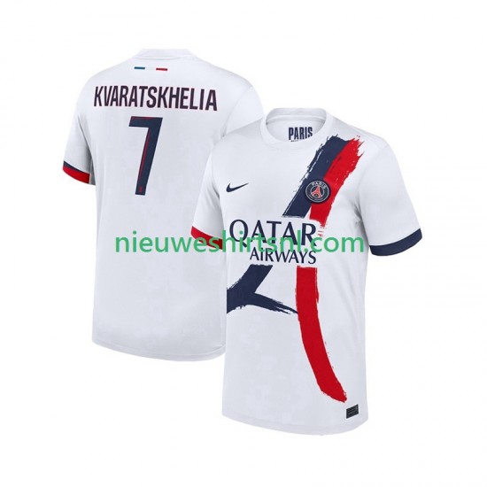 Paris Saint-Germain Heren Shirt met Bedrukking Khvicha Kvaratskhelia 7 Uit 2025-2026 Korte Mouw
