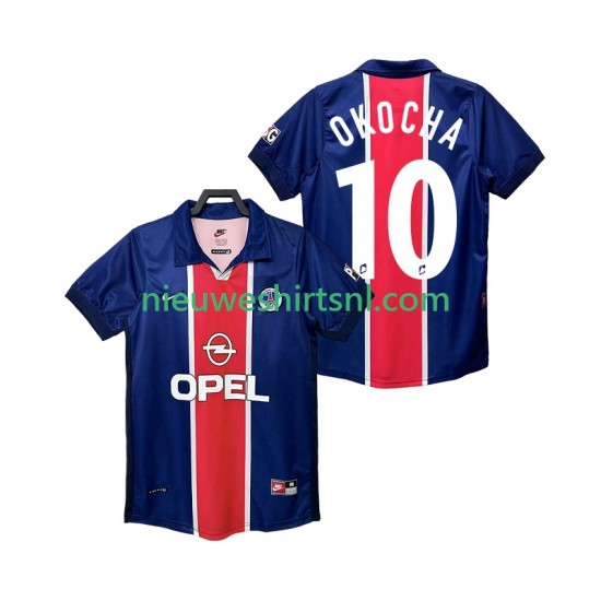 Paris Saint-Germain Heren Shirt met Bedrukking OKOCHA 10 1998 Retro Thuis 1999 Korte Mouw
