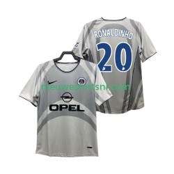 Paris Saint-Germain Heren Shirt met Bedrukking RONALDINHO 20 2001 Retro Uit 2002 Korte Mouw