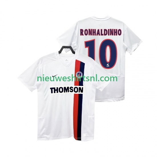 Paris Saint-Germain Heren Shirt met Bedrukking RONHALDINHO 10 2003 Retro Uit 2002 Korte Mouw