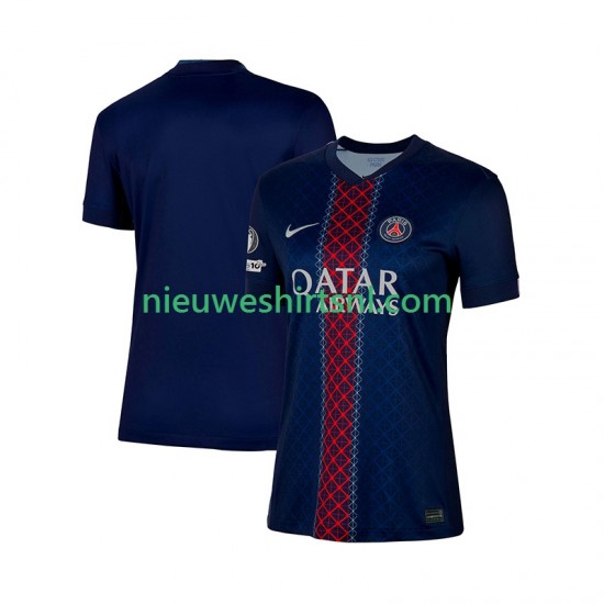 Paris Saint-Germain Dames Shirt met Bedrukking Thuis 2025-2026 Korte Mouw