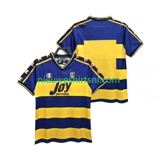 Parma Heren Shirt met Bedrukking 2001 Retro Thuis 2002 Korte Mouw