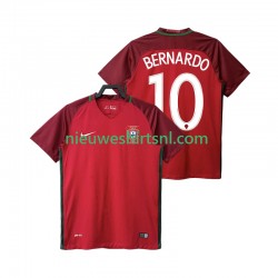 Portugal Heren Shirt met Bedrukking BERNARDO 10 2016 Retro Thuis Korte Mouw
