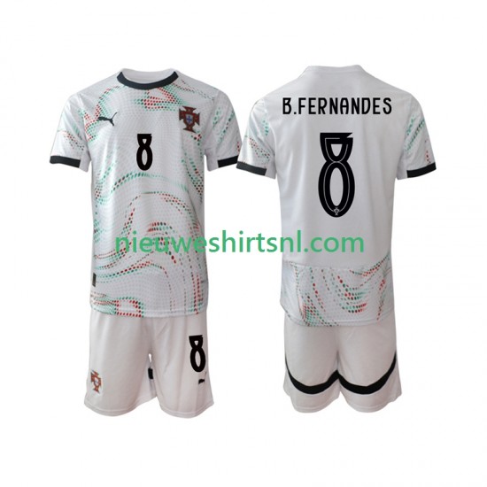 Portugal Kind Shirt met Bedrukking Bruno Fernandes 8 Uit 2025-2026 Korte Mouw
