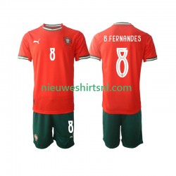 Portugal Kind Shirt met Bedrukking Bruno Fernandes 8 Thuis 2025-2026 Korte Mouw