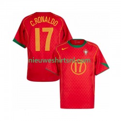 Portugal Heren Shirt met Bedrukking Cristiano Ronaldo 17 Retro Thuis 2004 Korte Mouw