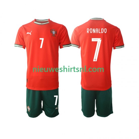 Portugal Kind Shirt met Bedrukking Cristiano Ronaldo 7 Thuis 2025 Korte Mouw